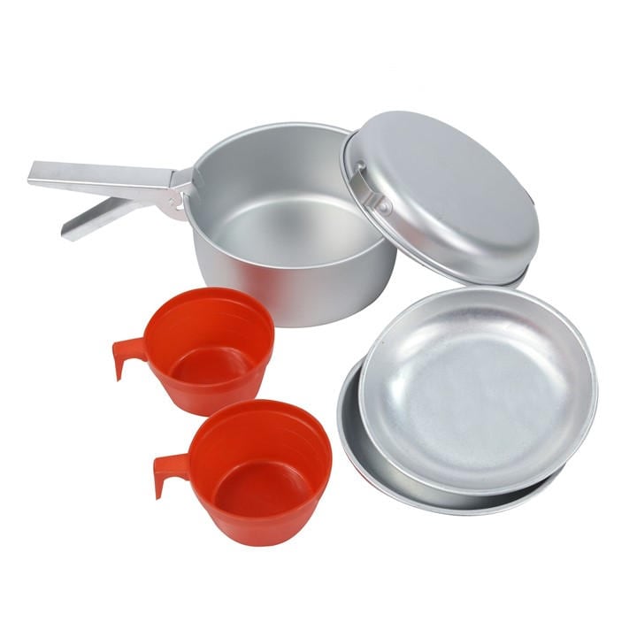 Regatta  Silver 2 Person Aluminium Cookset in Size Single, Sports Direct