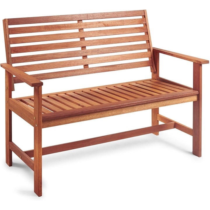 Vonhaus Unisex Brown 2 Seater Wooden Garden Bench