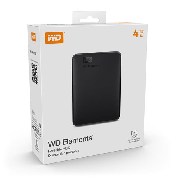Western Digital WD 4TB Elements Portable External Hard Drive