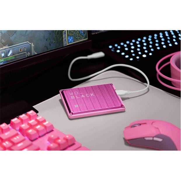 Pink - Western Digital - WD_BLACK P10 4TB (Pink) Game Drive Portable External Hard Drive