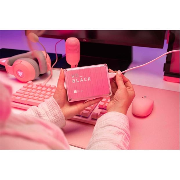 Pink - Western Digital - WD_BLACK P10 4TB (Pink) Game Drive Portable External Hard Drive