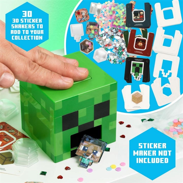 Minecraft 3D Sticker Maker Refill Pack, Make 30+ Shaker Stickers with Gems, Sprinkles & Backgrounds, Compatible with Minecraft Sticker Maker (Sold Separately), Fun Craft Kit for Kids | Paladone - Image 2