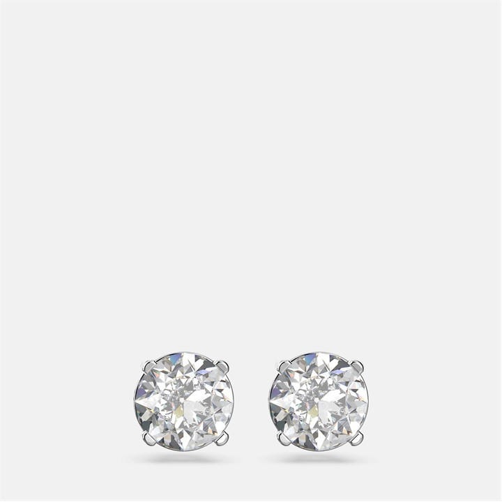 Swarovski Women's Silver Stilla Attract Stud Earrings, Round Cut, White, Rhodium Plated, Sports Direct