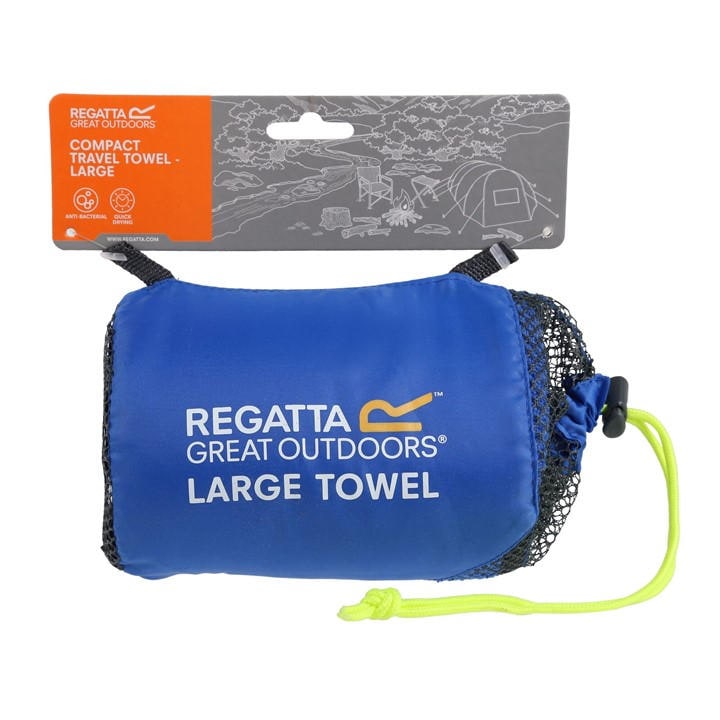 Regatta  Blue Compact Large Travel Towel in Size Single, Sports Direct