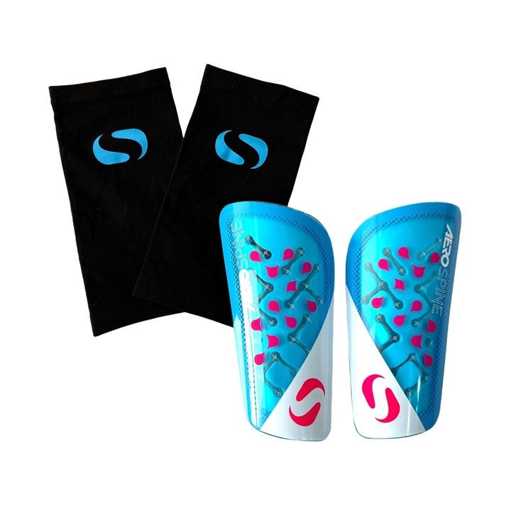 Sondico Blue Aerospine Shin Guards in Size M, Sports Direct