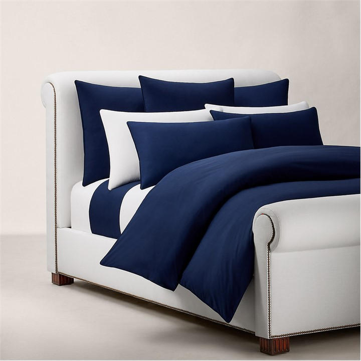 Ralph Lauren Home  Blue Rl Polo Player Fitted Sheet in Size Double, Sports Direct
