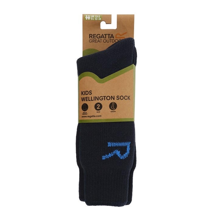 Regatta Boys Blue Kids 2 Pack Wellington Sock in Size UK 3-5.5, Sports Direct