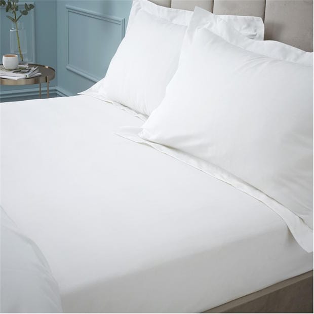 White - Biba - 180 Thread Count White Fitted Sheet