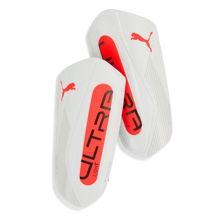 Puma Unisex White Ultra Light Strap Shin Guards Large