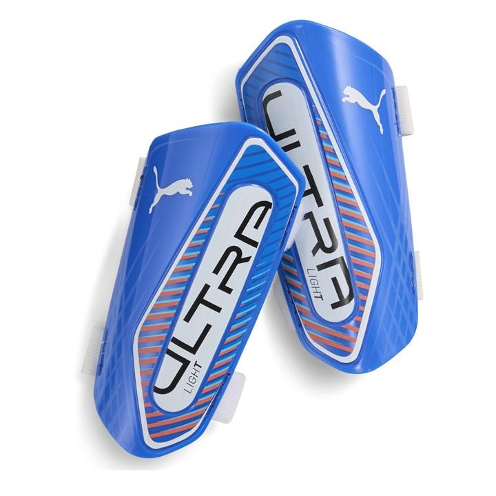 Puma Men's Blue Ultra Light Strap Shin Guards in Size L, Sports Direct