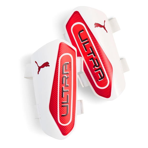 White/Red - Puma - Ultra Light Strap Shin Guards