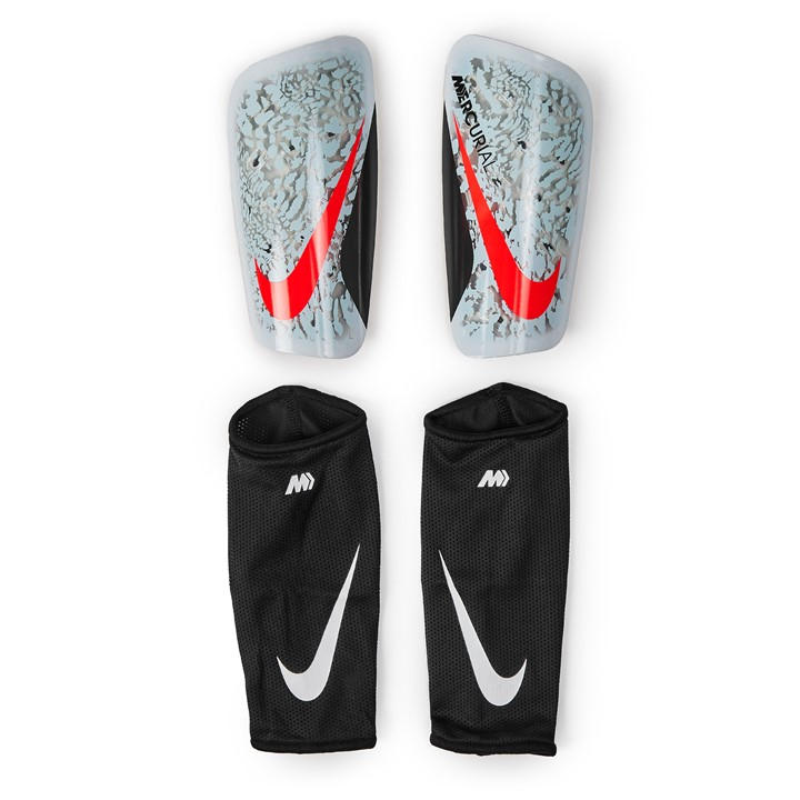 Nike Men' Silver Mercurial Lite Shin Guards in Size S, Sports Direct