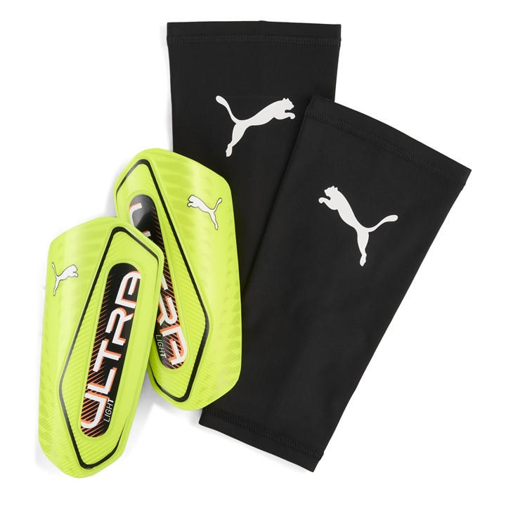 Puma Men' Yellow Ultra Light Shin Guards in Size S, Sports Direct