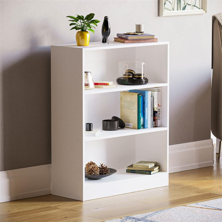 Lassic Vida Designs Cambridge 3 Tier Low Bookcase - White