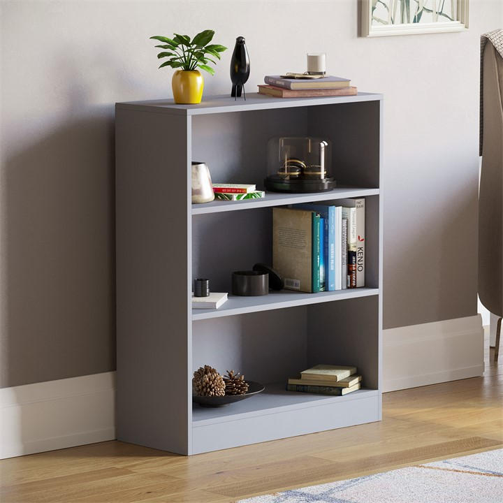 Lassic  Grey Vida Designs Cambridge 3 Tier Low Bookcase, Sports Direct