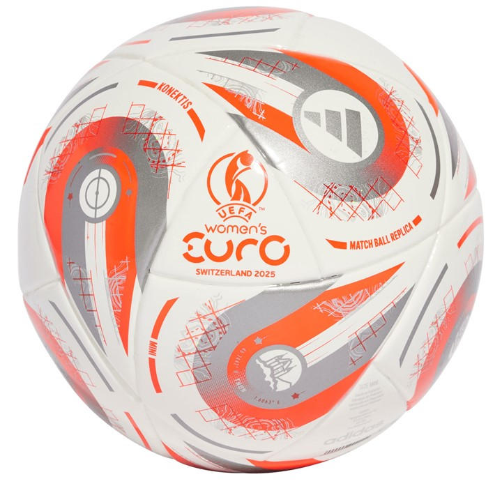 Adidas  White Euros 2025 ™  Ball  in Size Mini, Sports Direct
