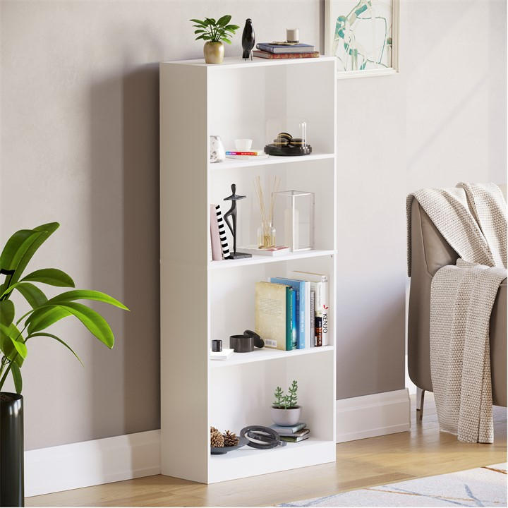 Lassic  White Vida Designs Cambridge 4 Tier Large Bookcase, Sports Direct