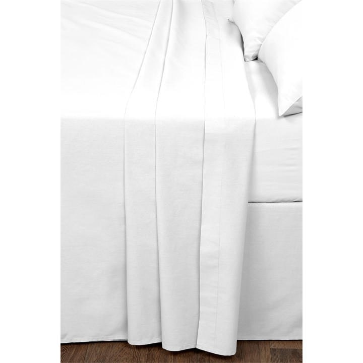 Homelife  White Non Iron Plain Dyed Flat Sheet in Size Single, Sports Direct