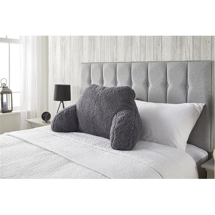 Downland  Grey Teddy Fleece Cuddle Cushion, Sports Direct