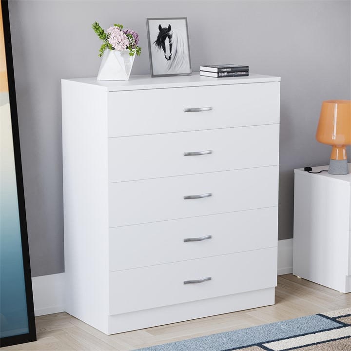 Lassic  White Vida Designs Riano 5 Drawer Chest, Sports Direct