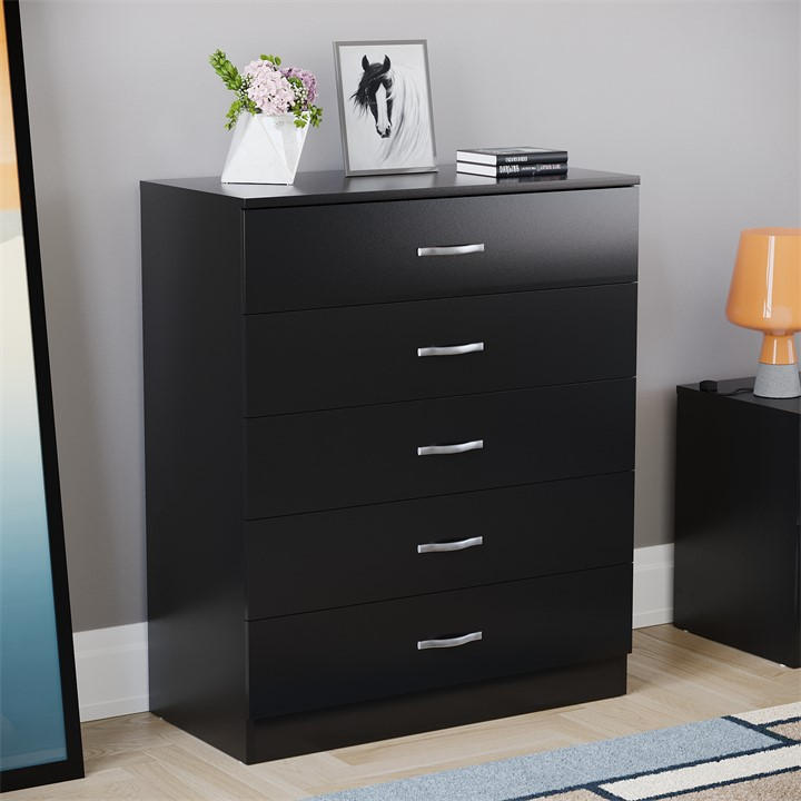 Lassic Vida Designs Riano 5 Drawer Chest - Black