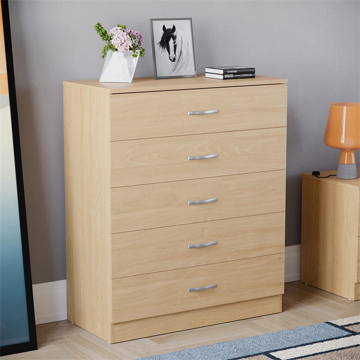 Lassic  Beige Vida Designs Riano 5 Drawer Chest, Sports Direct