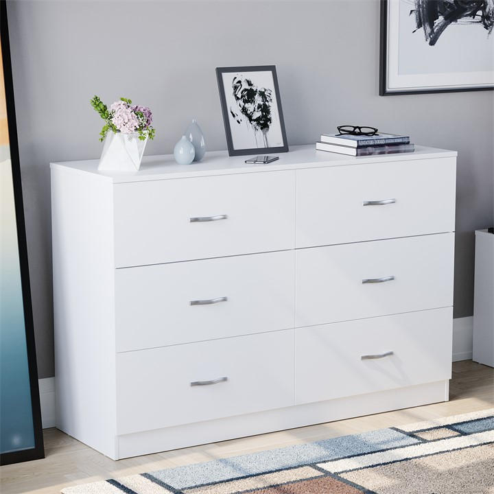 Lassic  White Vida Designs Riano 6 Drawer Chest in Size 6 Drawers, Sports Direct
