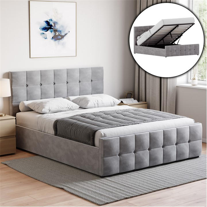 Lassic  Grey Vida Designs Valentina King Size Ottoman Bed Ukfr, Sports Direct