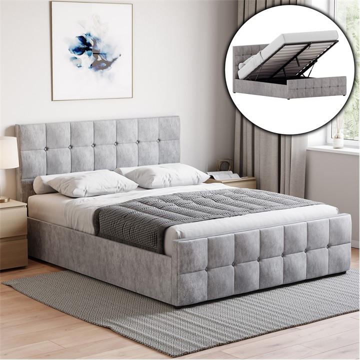 Lassic  Silver Vida Designs Valentina King Size Ottoman Bed Ukfr, Sports Direct