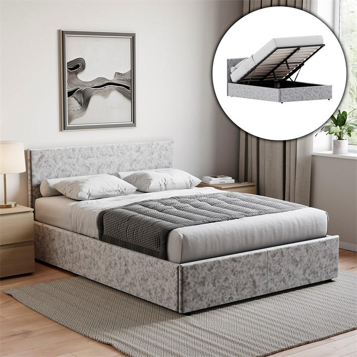 Lassic  Silver Vida Designs Veronica  Ottoman Bed Ukfr in Size Double, Sports Direct