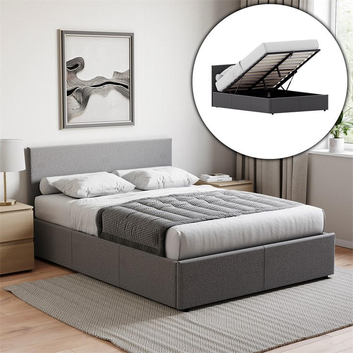 Lassic  Grey Vida Designs Veronica  Ottoman Bed Ukfr in Size Double, Sports Direct
