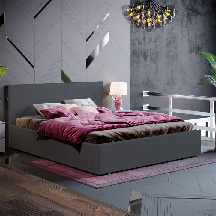 Lassic  Grey Vida Designs Veronica King Size Ottoman Bed Ukfr, Sports Direct