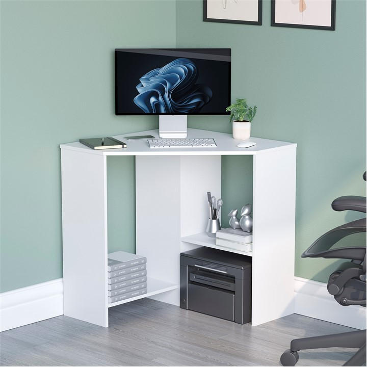 Lassic  White Vida Designs Hetton Corner Computer Desk, Sports Direct