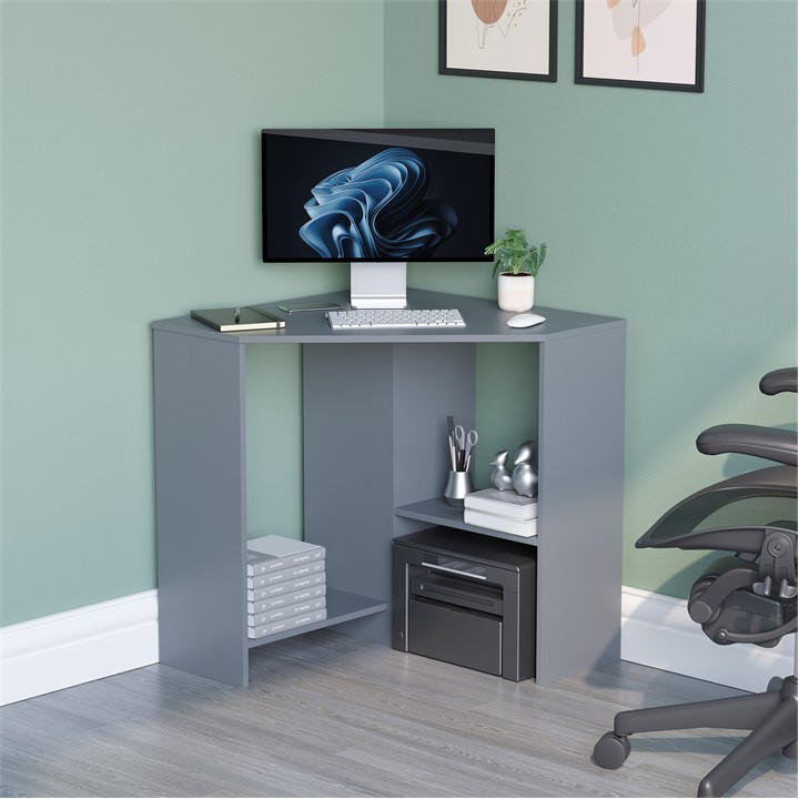 Lassic  Grey Vida Designs Hetton Corner Computer Desk, Sports Direct