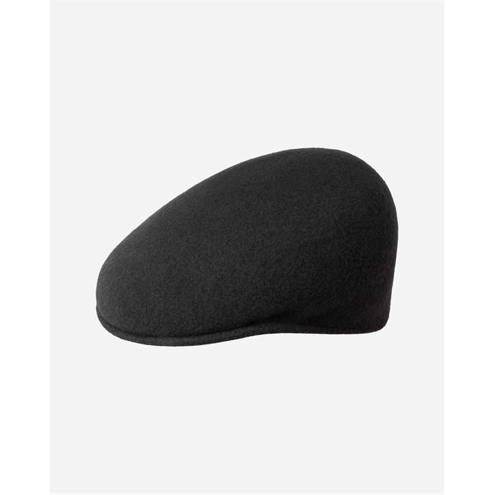 Kangol  Black 504 Wool Flat Cap in Size M - L, Sports Direct