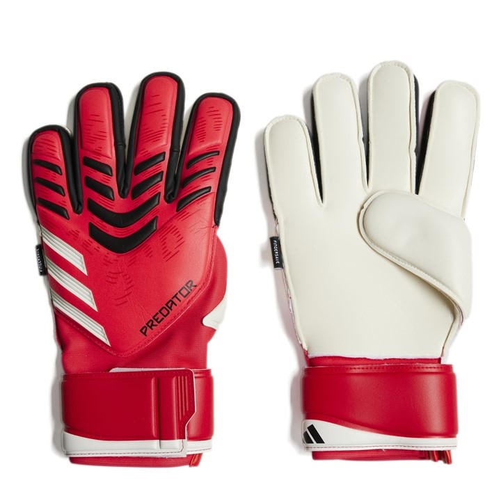 Adidas  Red Predator Match Fingersave Goalkeeper Gloves  in Size 11, Sports Direct