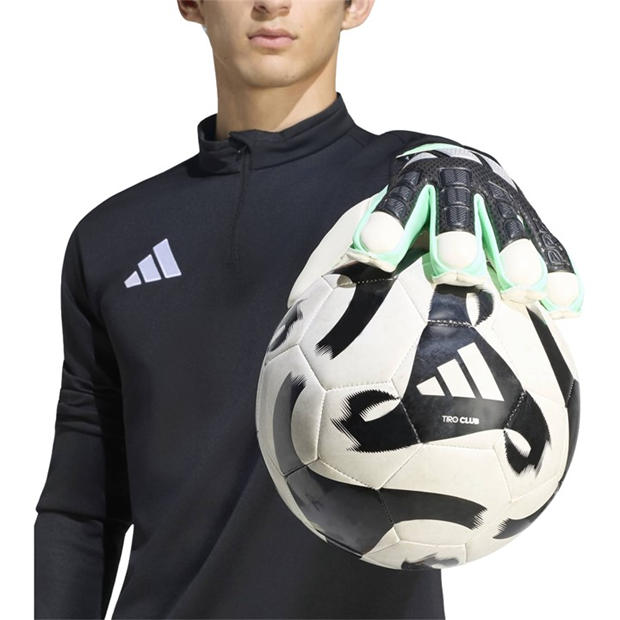 Green/Black - adidas - Predator Match Fingersave Goalkeeper Gloves Adults