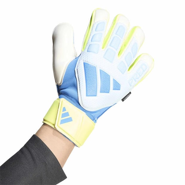 Blue/Yellow - adidas - Predator Match Fingersave Goalkeeper Gloves Adults