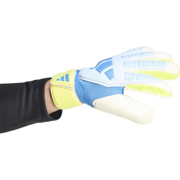 Blue/Yellow - adidas - Predator Match Fingersave Goalkeeper Gloves Adults