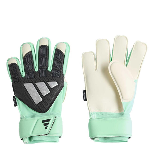 Green/Black - adidas - Predator Match Fingersave Goalkeeper Gloves Juniors