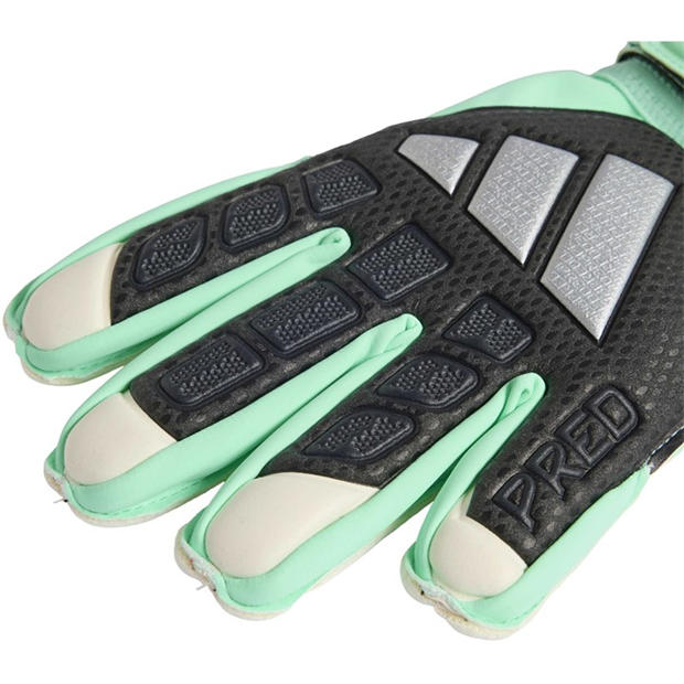 Green/Black - adidas - Predator Match Fingersave Goalkeeper Gloves Juniors