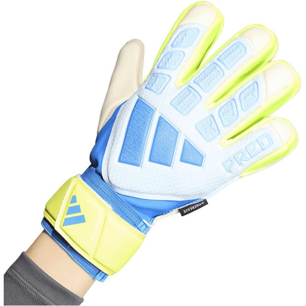 Blue/Yellow - adidas - Predator Match Fingersave Goalkeeper Gloves Juniors