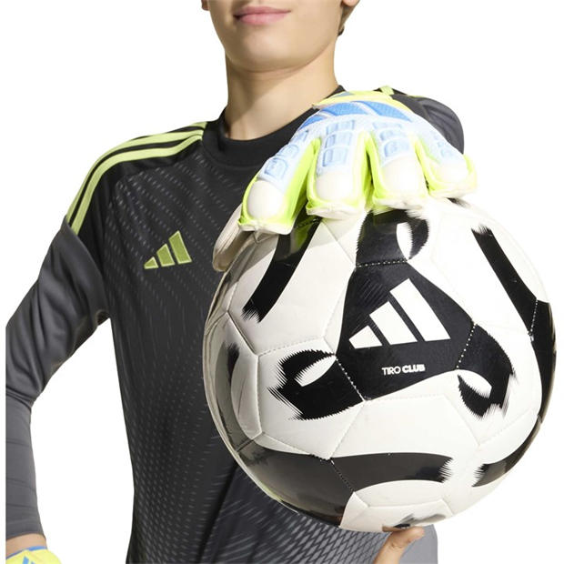 Blue/Yellow - adidas - Predator Match Fingersave Goalkeeper Gloves Juniors