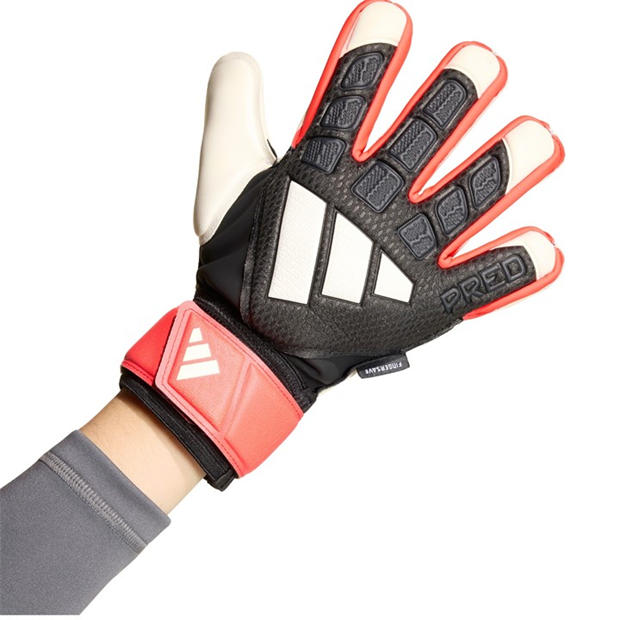 Black/Red - adidas - Predator Match Fingersave Goalkeeper Gloves Juniors