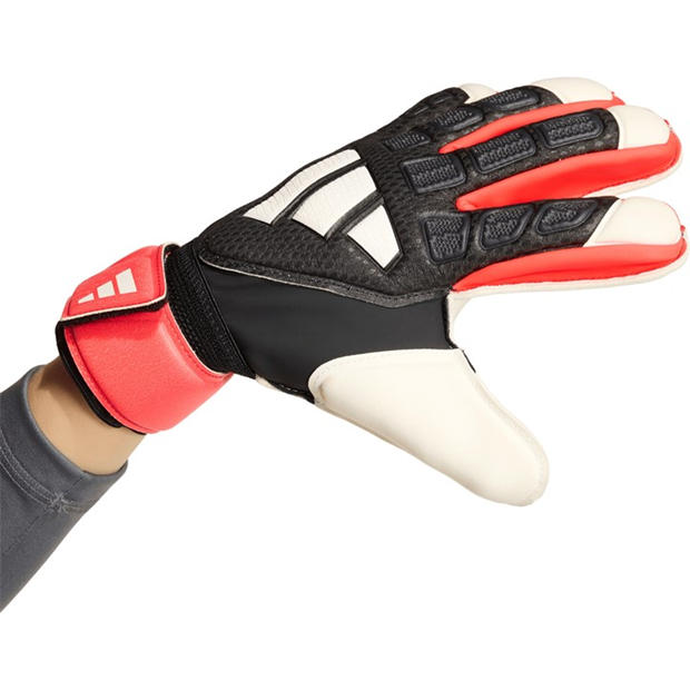 Black/Red - adidas - Predator Match Fingersave Goalkeeper Gloves Juniors