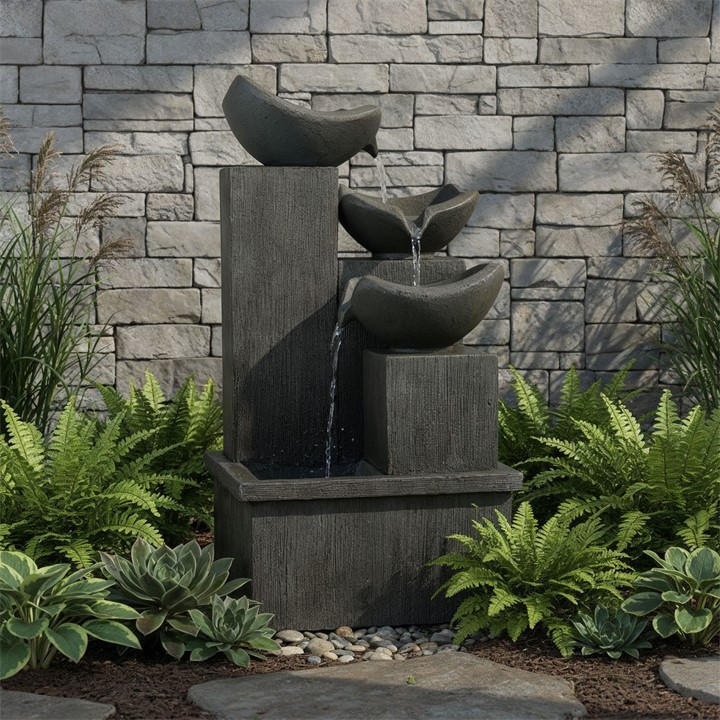 Streetwize  Grey Slate Cascading Water Feature in Size 38x38x72cm, Sports Direct