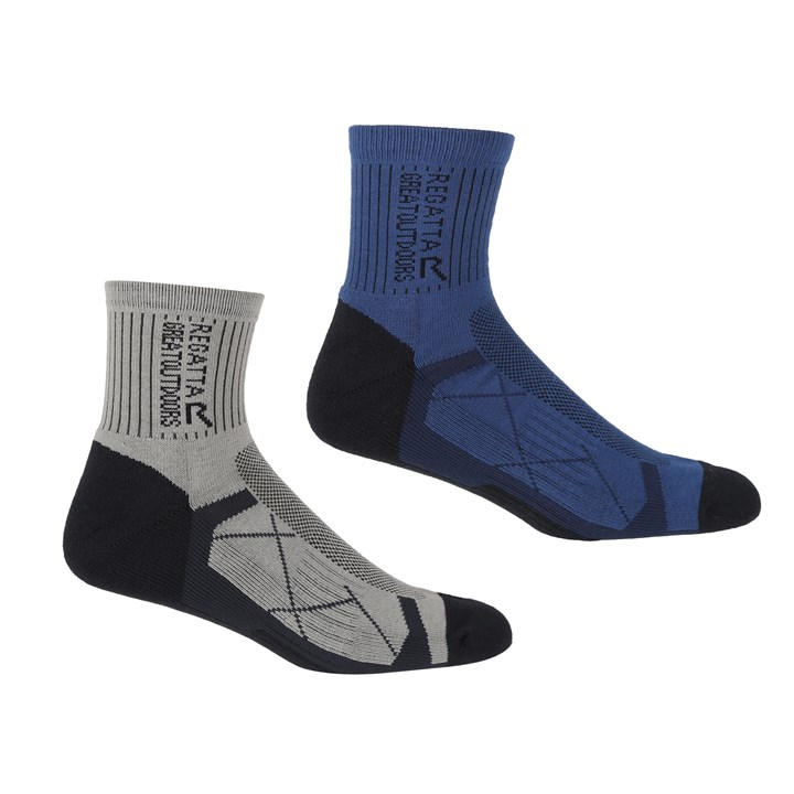 Regatta Men's Blue 2 Pack Outdoor Active Socks Size 6