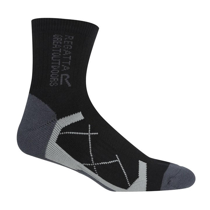 Regatta Men's Black/Hawaii 2 Pack Outdoor Active Socks in Size 6 - 8, Sports Direct