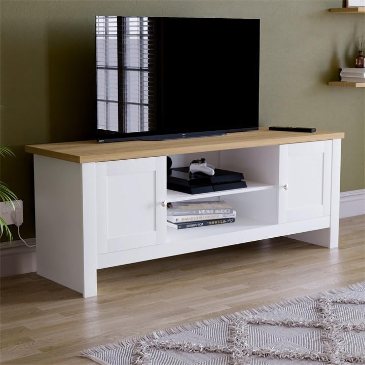 Lassic  White Vida Designs Arlington 2 Door Tv Unit, Sports Direct