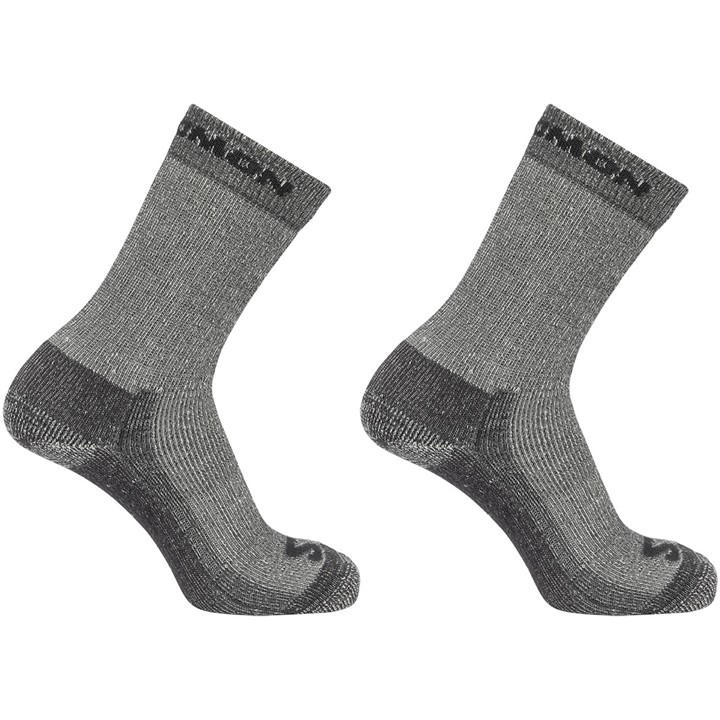 Salomon Men's Grey Heavy Crew 2 Pack Walking Sock in Size 6 - 12 Months, Sports Direct